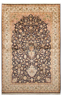 Kaschmir Seide Teppich 127x190cm - Orientteppich - dunkelblau – product image