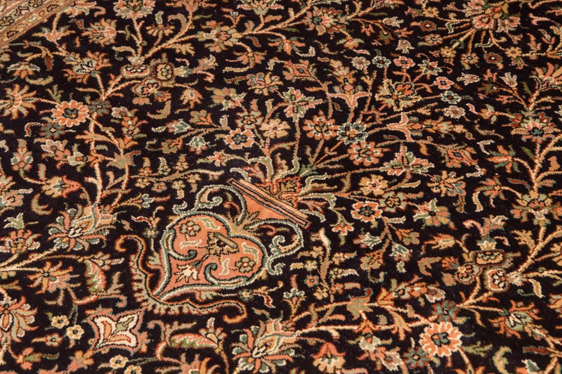 Kaschmir Seide Teppich 127x190cm - Orientteppich - dunkelblau
