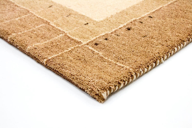 Gabbeh Teppich Indus 142x202cm - Wollteppich - beige