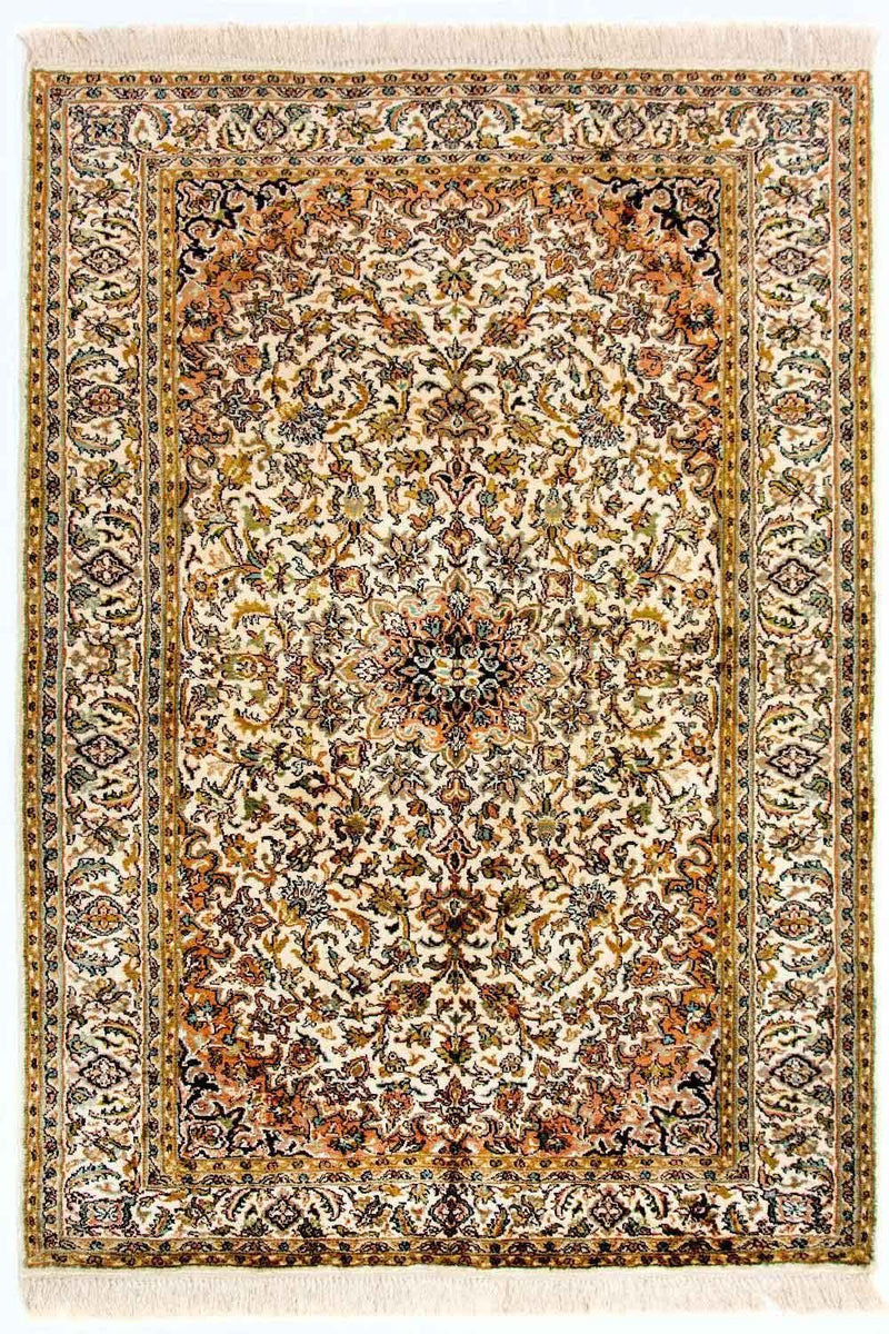 Kaschmir Seide Teppich 89x149cm - Orientteppich - beige
