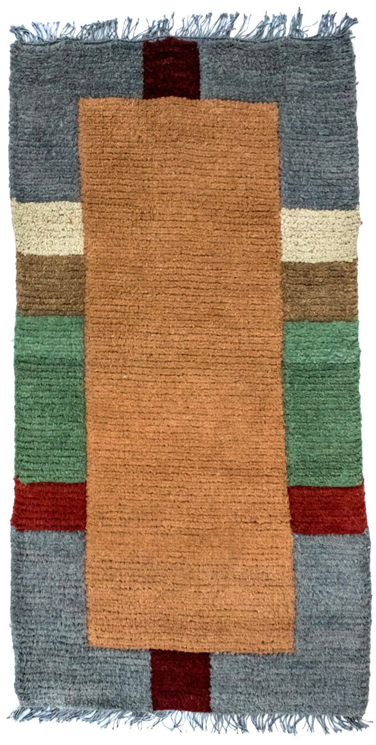Nepal Teppich 70 x 140 cm - mehrfarbig