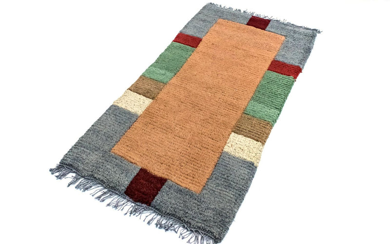 Nepal Teppich 70 x 140 cm - mehrfarbig