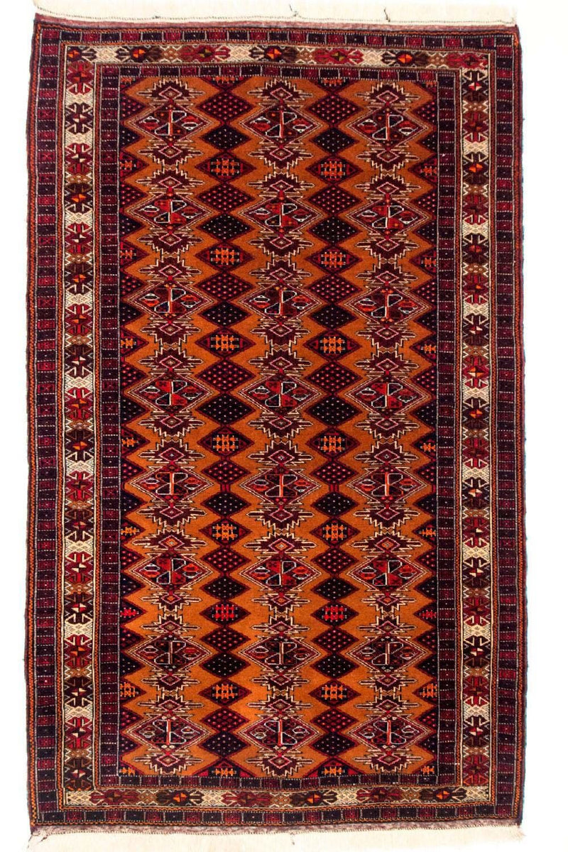 Belutsch Teppich 100x174cm - Orientteppich - senfgelb