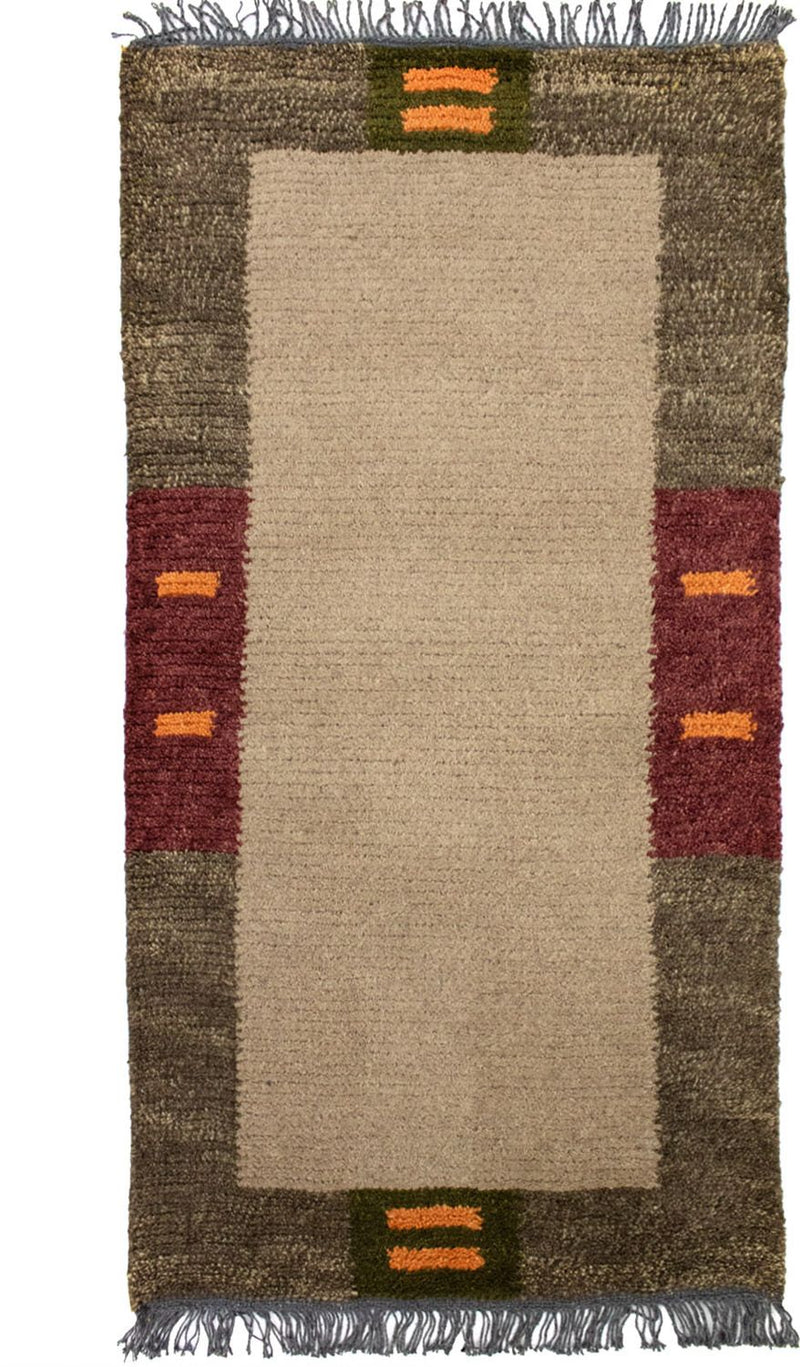 Nepal Teppich 70 x 140 cm - hellbraun