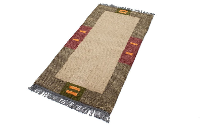 Nepal Teppich 70 x 140 cm - hellbraun