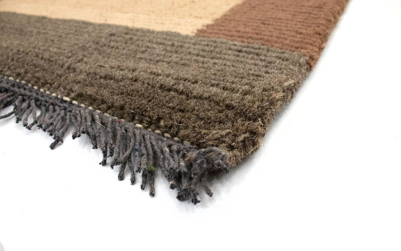 Nepal Teppich 70x140cm - Wollteppich - beige