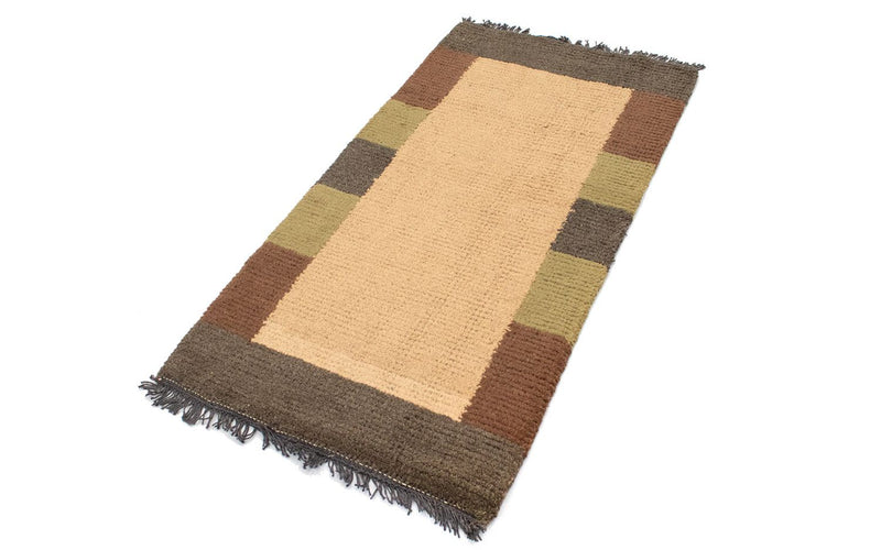 Nepal Teppich 70x140cm - Wollteppich - beige