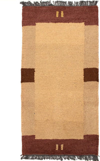 Nepal Teppich 70x140cm - Wollteppich - hellbraun – product image