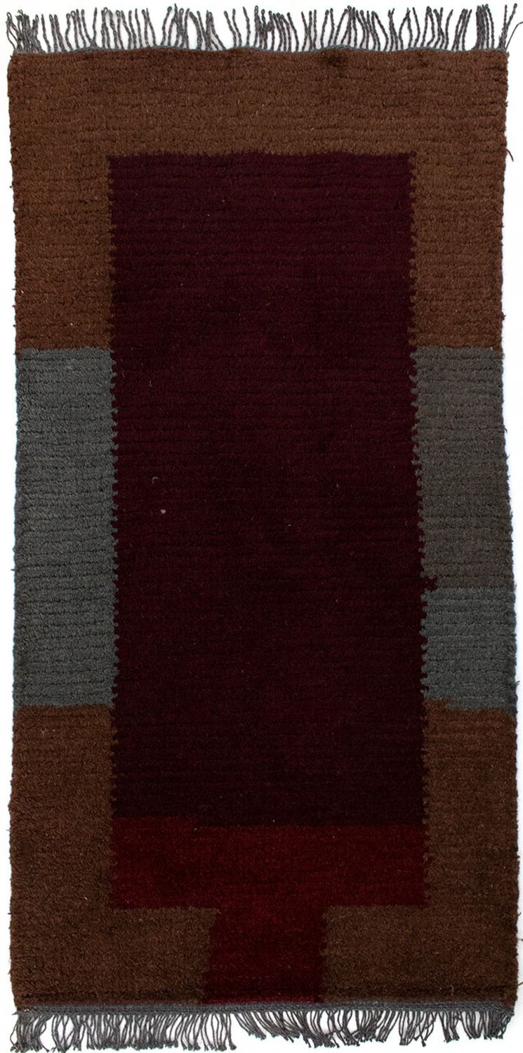 Nepal Teppich 70 x 140 cm - weinrot