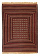 Kelim Afghan Teppich 133x180cm - dunkelrot