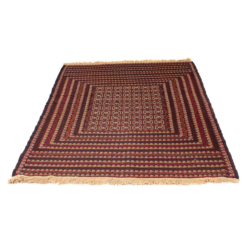 Kelim Afghan Teppich 133x180cm - dunkelrot