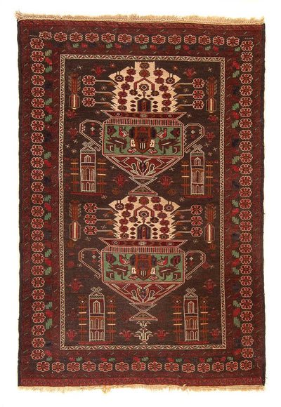 Kelim Afghan Teppich 130x179cm - braun