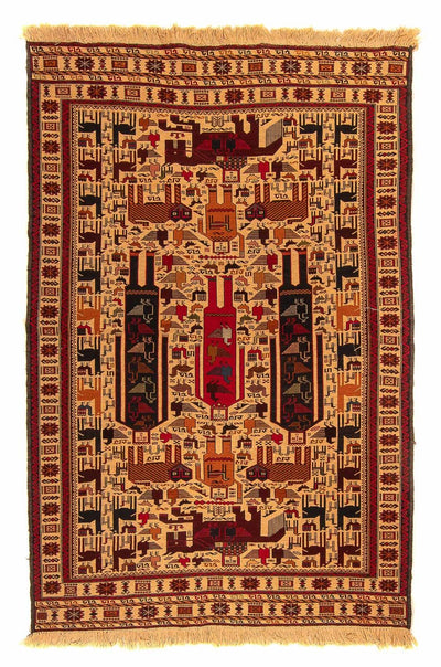 Kelim Afghan Teppich 129x197cm - hellbraun