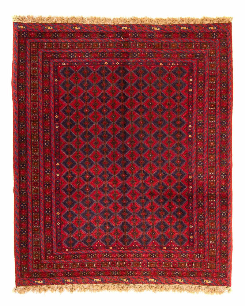 Kelim Afghan Teppich 158x187cm - dunkelrot