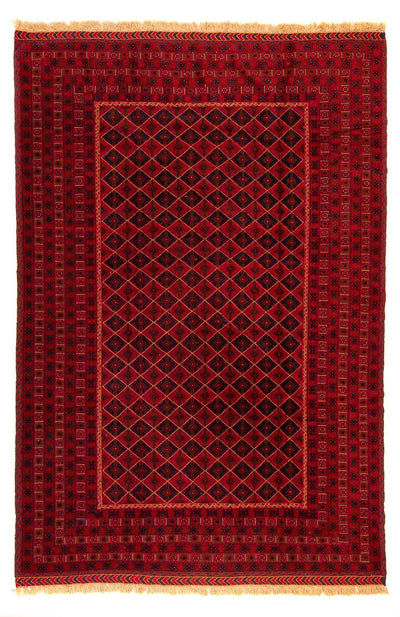 Kelim Afghan Teppich 205x289cm - dunkelrot