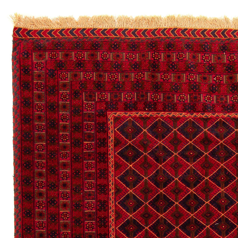 Kelim Afghan Teppich 205x289cm - dunkelrot