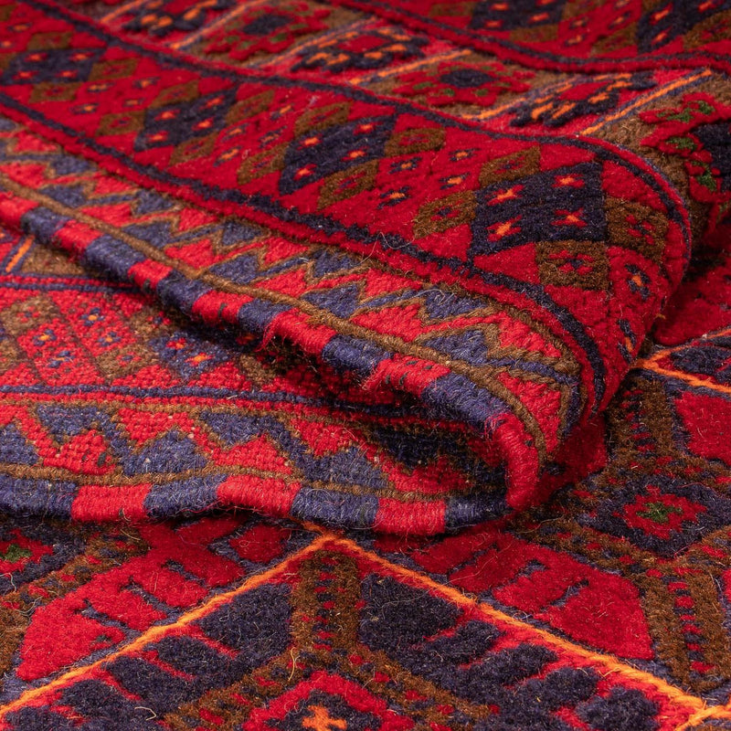 Kelim Afghan Teppich 205x289cm - dunkelrot