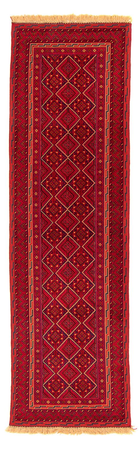 Kelim Afghan Teppich 69x280cm - dunkelrot