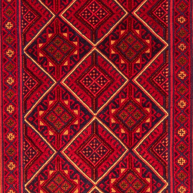 Kelim Afghan Teppich 69x280cm - dunkelrot