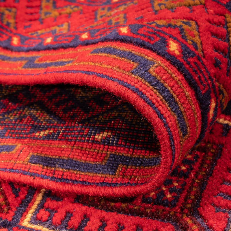 Kelim Afghan Teppich 69x280cm - dunkelrot
