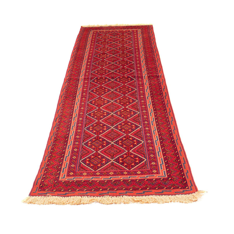 Kelim Afghan Teppich 69x280cm - dunkelrot
