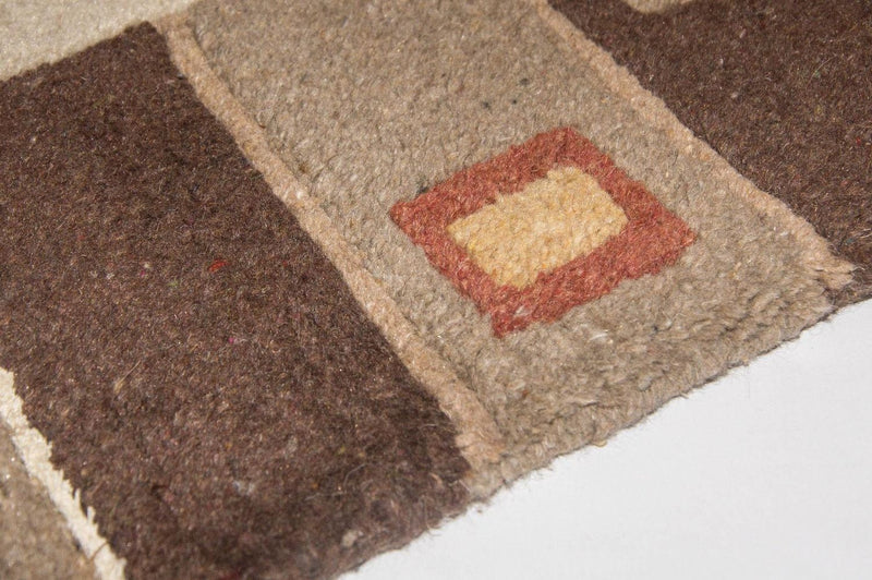 Nepal Teppich 70x140cm - Wollteppich - beige