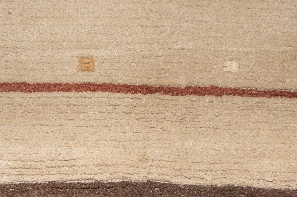 Nepal Teppich 70x140cm - Wollteppich - beige