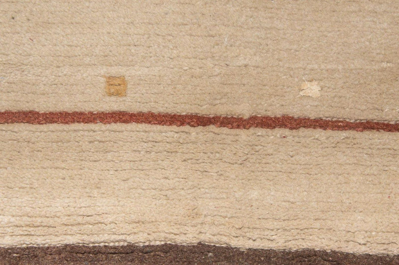 Nepal Teppich 70x140cm - Wollteppich - beige