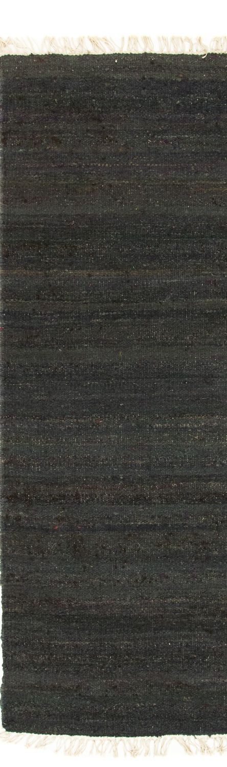 Kelim Modern Teppich 70x200cm - schwarz