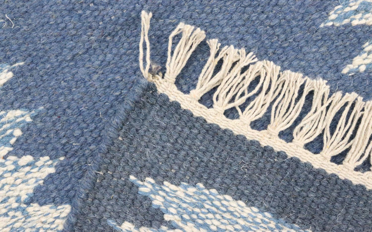 Kelim Modern Teppich 80x250cm - blau