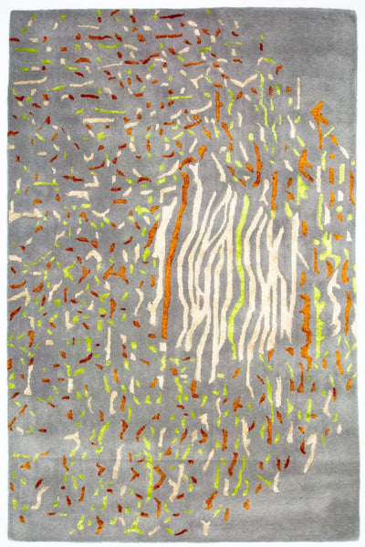 Designer Teppich 152x243cm - silber