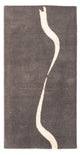 Nepal Teppich 60x120cm - Wollteppich - grau