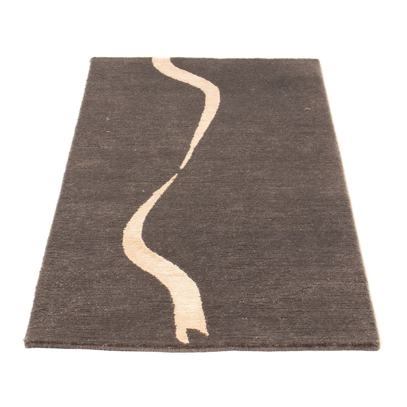 Nepal Teppich 60x120cm - Wollteppich - grau