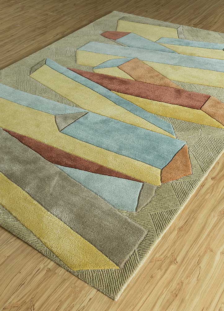 Wollteppich - 170 x 240 cm - gold
