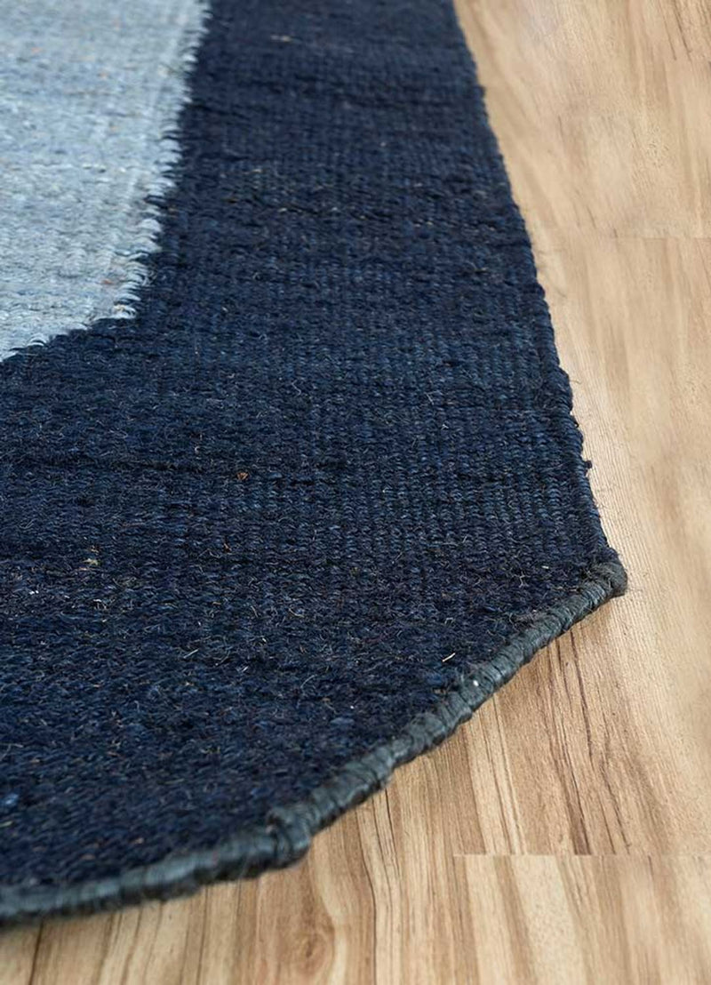 Juteteppich sonderform  - 180 x 270 cm - blau