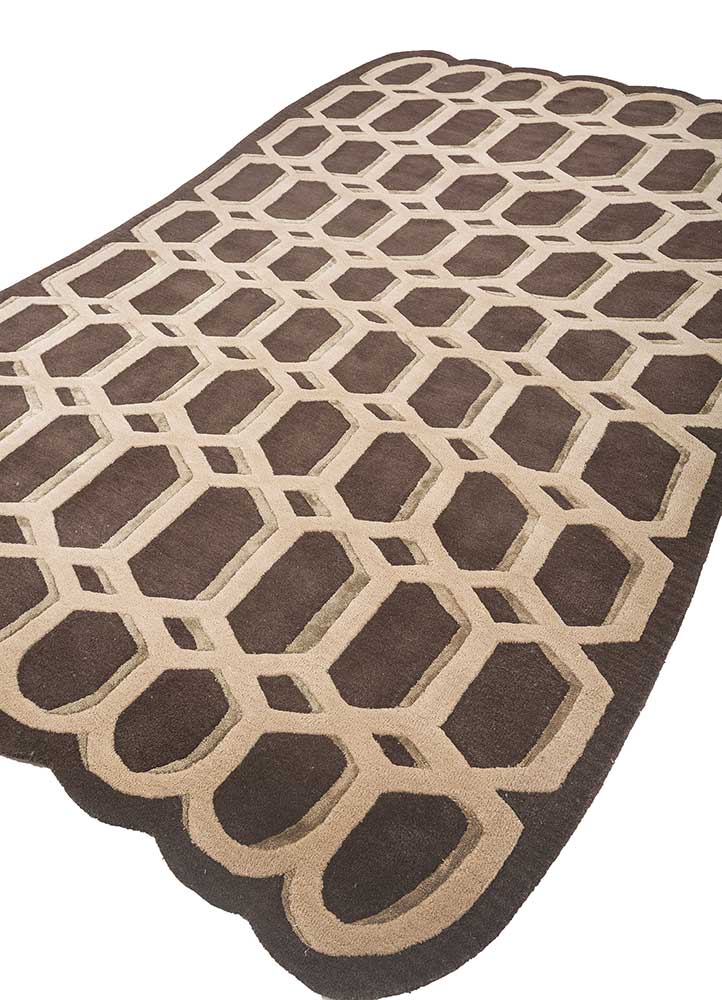 Wollteppich sonderform  - 180 x 270 cm - beige