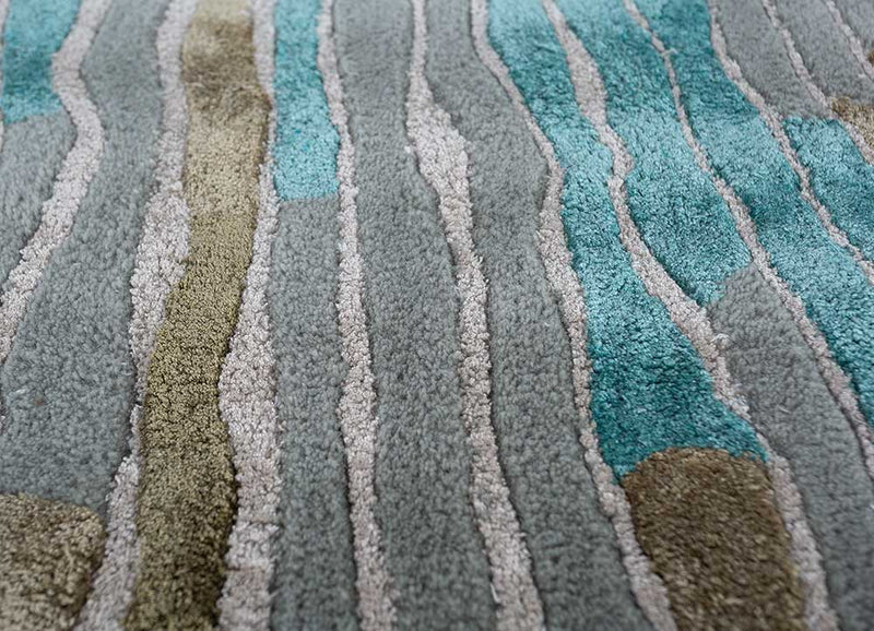 Designer Teppich sonderform  - 180 x 270 cm - blau