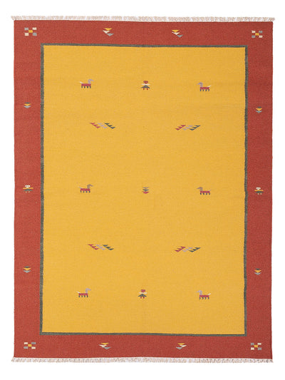 Kelim Modern Teppich 170x240cm - senfgelb