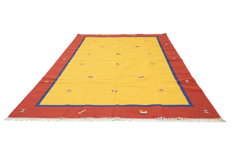 Kelim Modern Teppich 200x300cm - gelb