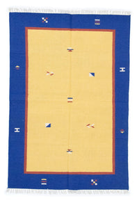 Kelim Modern Teppich 140x200cm - gelb – product image