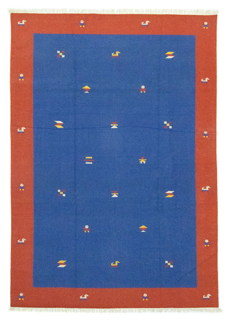 Kelim Modern Teppich 200x300cm - blau
