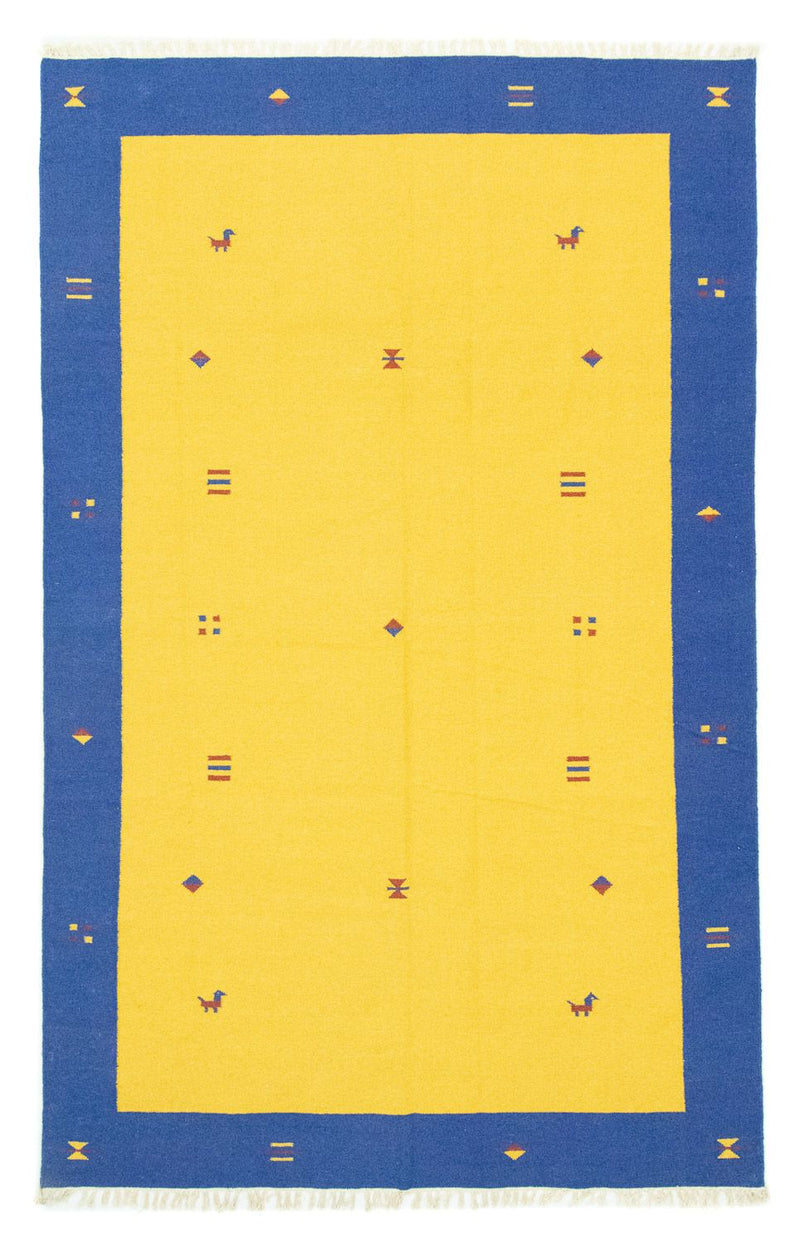 Kelim Modern Teppich 200x300cm - gelb