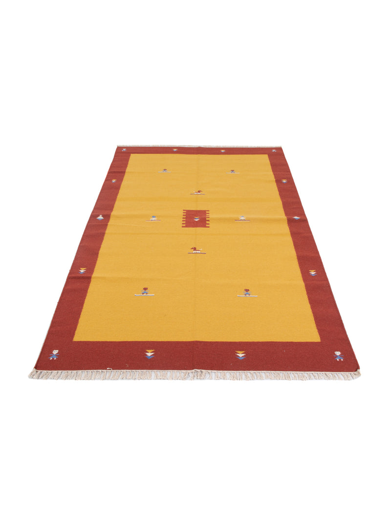 Kelim Teppich - Trendy - 170 x 240 cm - senfgelb