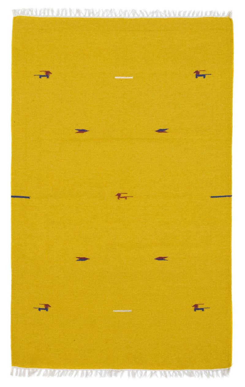Kelim Modern Teppich 120x180cm - gelb