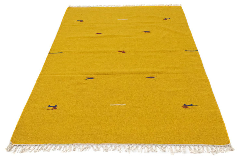 Kelim Modern Teppich 120x180cm - gelb