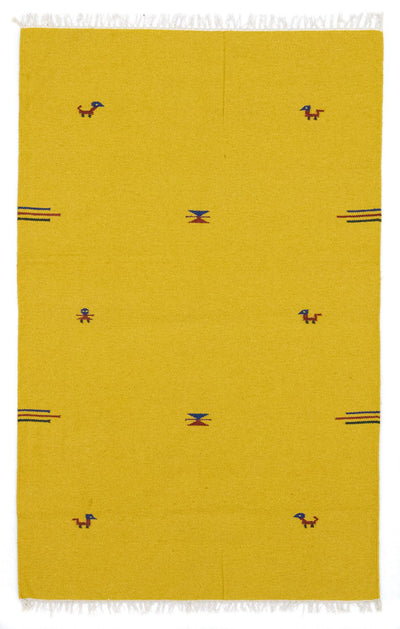 Kelim Modern Teppich 120x180cm - gelb