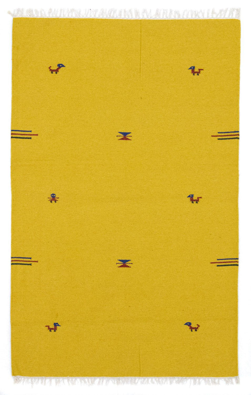 Kelim Modern Teppich 120x180cm - gelb