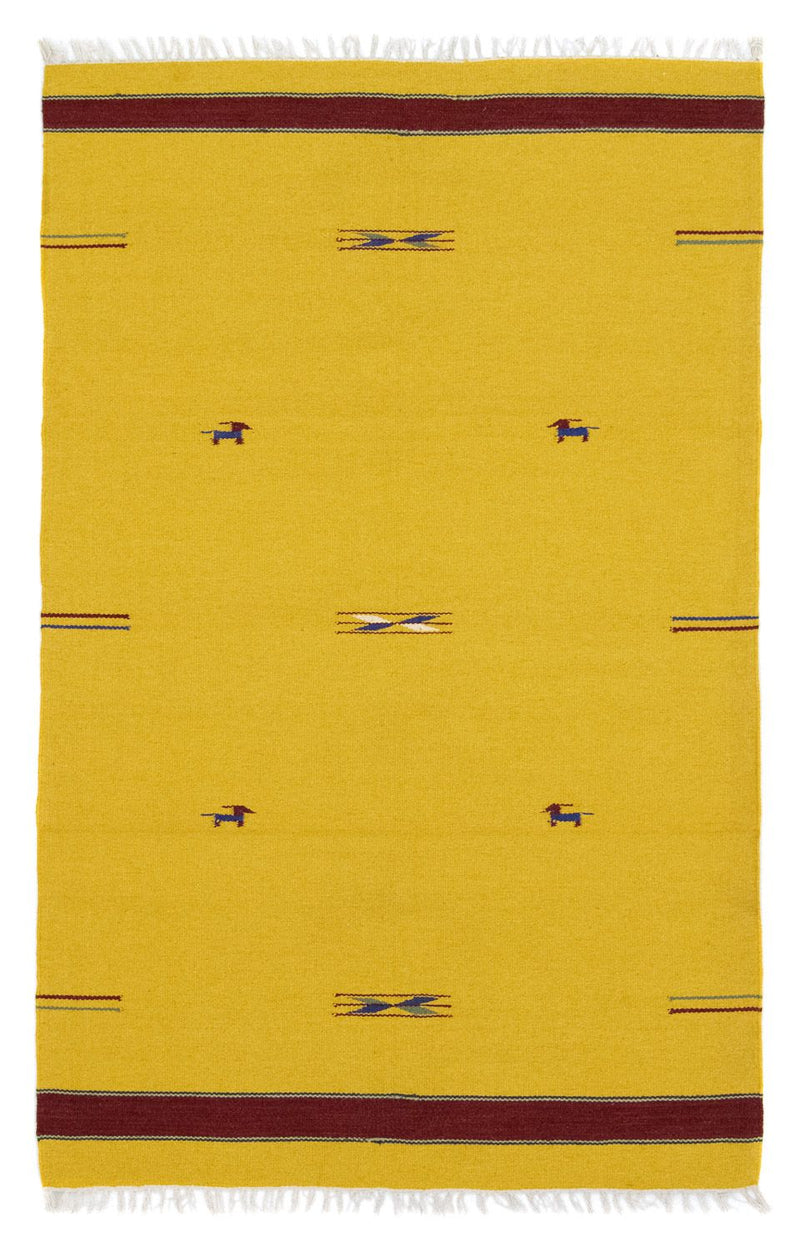 Kelim Modern Teppich 120x180cm - gelb