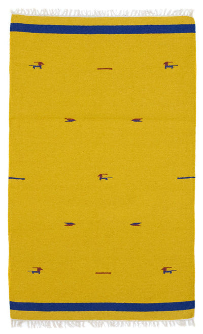 Kelim Modern Teppich 120x180cm - gelb