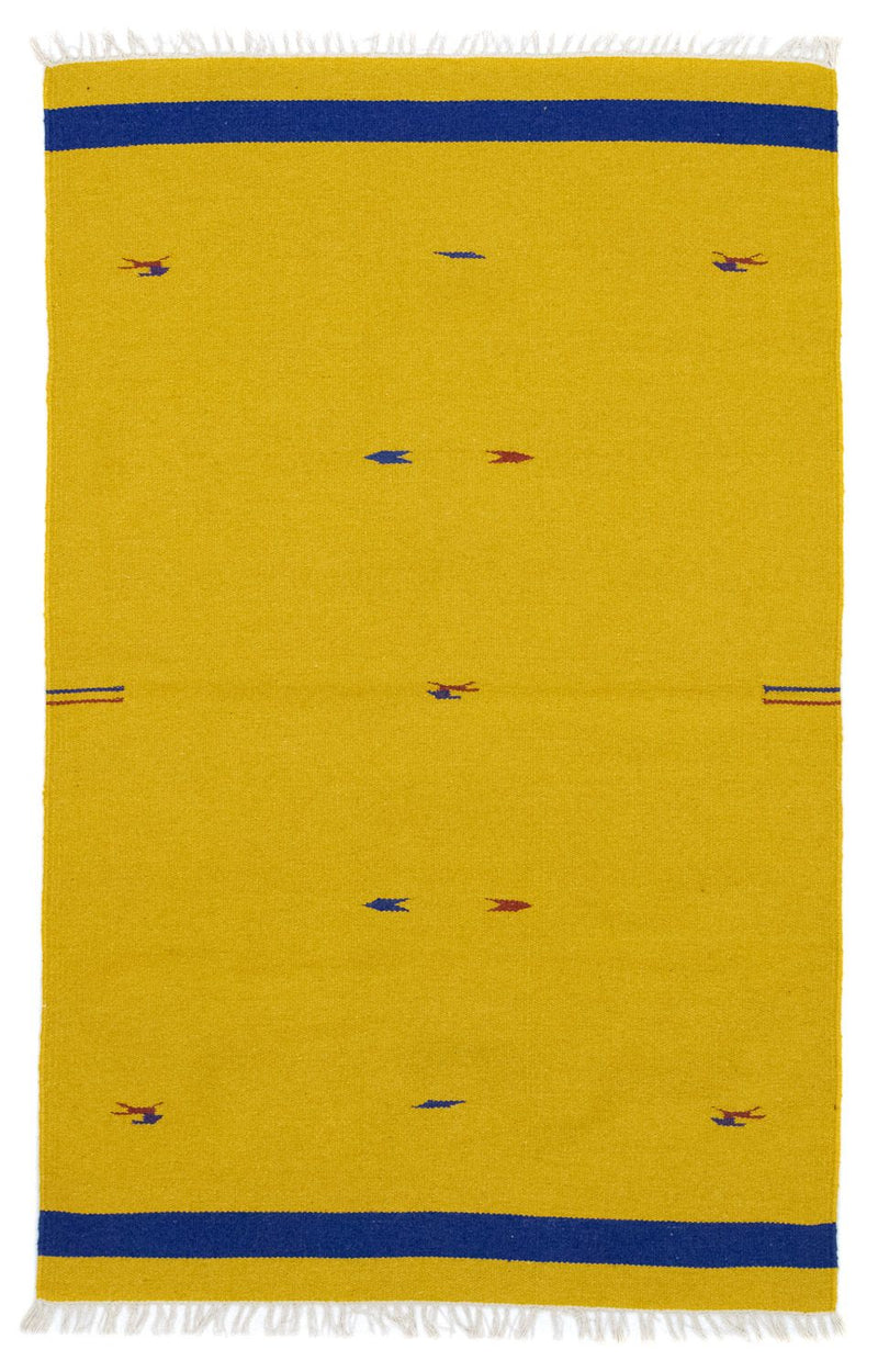 Kelim Modern Teppich 120x180cm - gelb